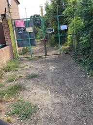 Locked chainlink fence gate