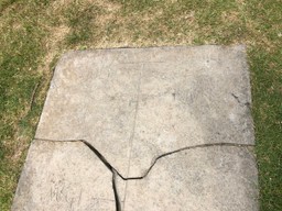 Stone plinth says ‘SOLTICE’ next to ‘JULY’.